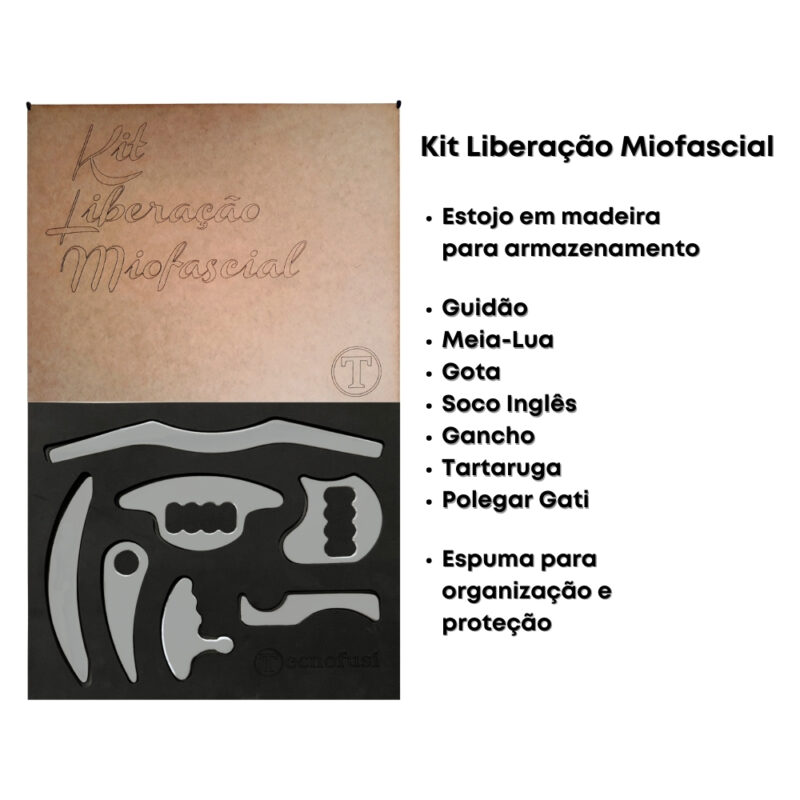 Kit Miofascial 7 Peças Aço Inox Caixa